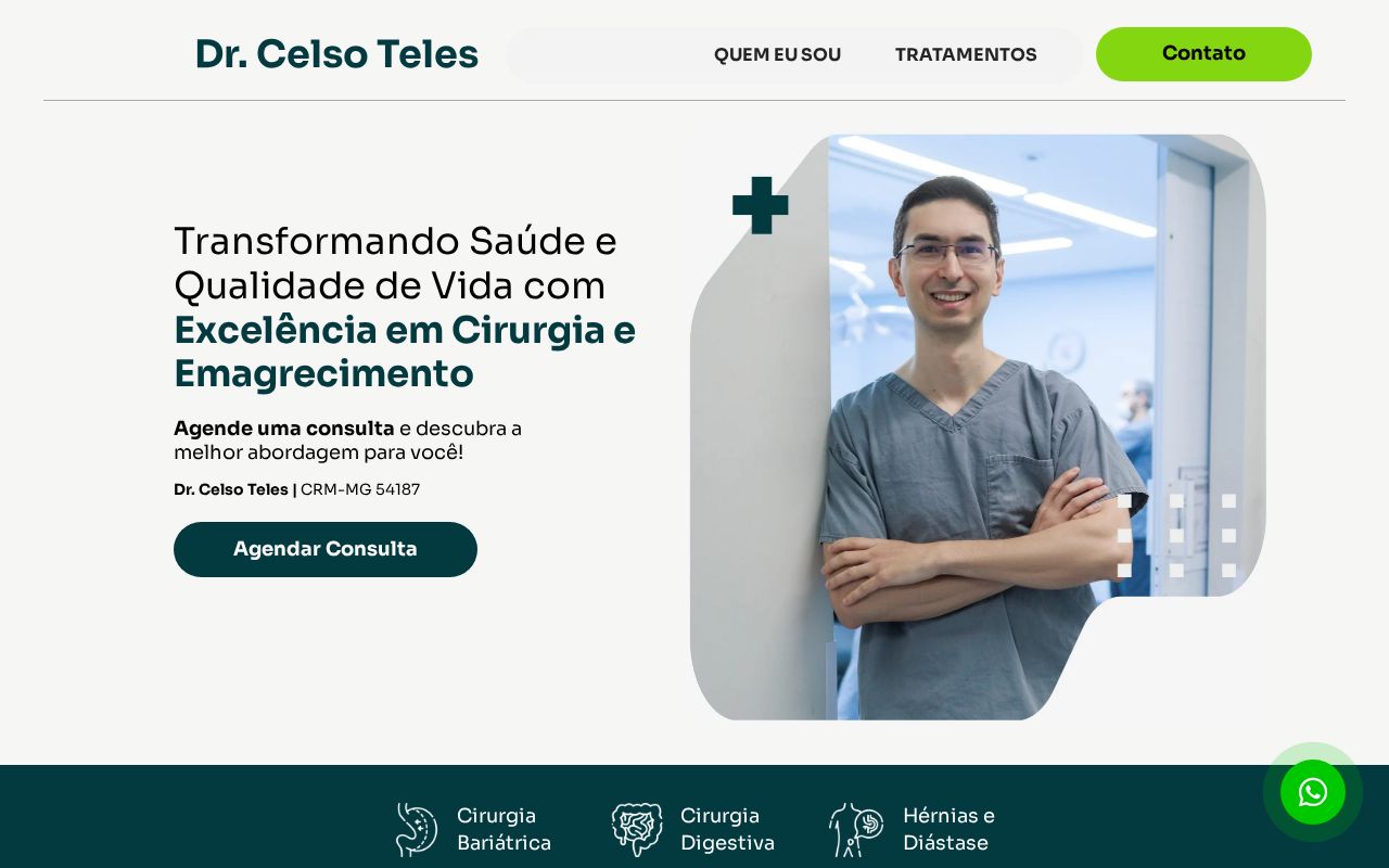 Prévia da landing page de Dr. Celso Teles
