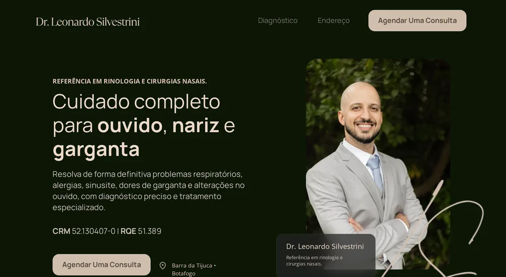 Prévia da landing page de Dr. Leonardo Silvestrini