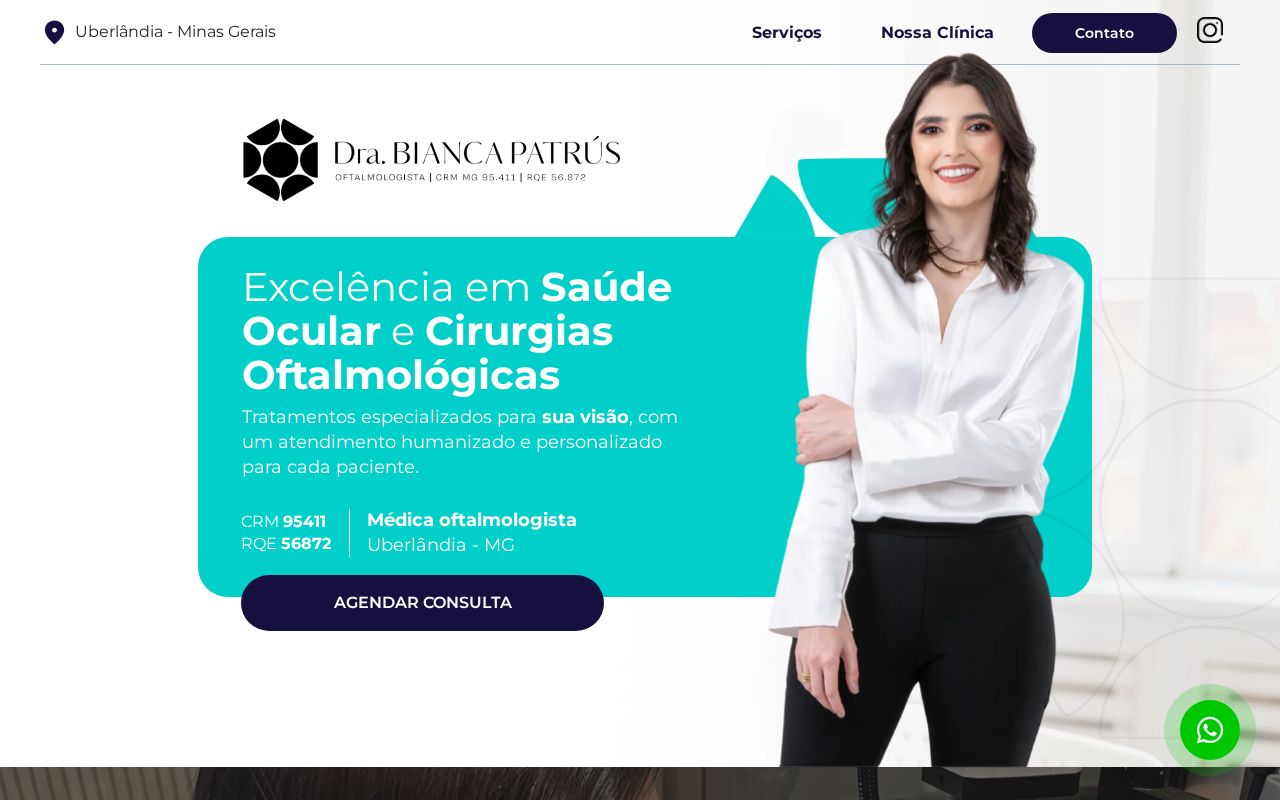 Prévia da landing page de Dra. Bianca Patrus