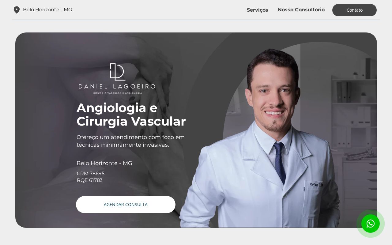 Prévia da landing page de Dr. Daniel Lagoeiro